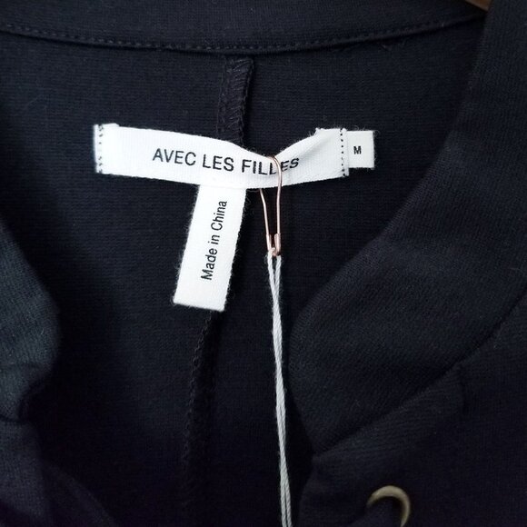 NEW Avec Les Filles Black Ponte Knit Lace-Up Dress M LBD Slimming Classic Modest - Picture 7 of 16